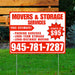 Moving & Storage Services - Long-Distance Moving, Packing Services, Long-Term Storage with Price Tag - Plain Chili Red White Design YardSigns.com