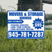 Moving & Storage Services - Long-Distance Moving, Packing Services, Long-Term Storage with Price Tag - Plain Blue White Design YardSigns.com