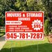 Moving & Storage Services - Long-Distance Moving, Packing Services, Long-Term Storage with Price Tag - Plain White Chili Red Design YardSigns.com