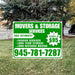 Moving & Storage Services - Long-Distance Moving, Packing Services, Long-Term Storage with Price Tag - Plain White Green Design YardSigns.com