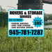 Moving & Storage Services - Long-Distance Moving, Packing Services, Long-Term Storage with Price Tag - Plain Aqua Blue White Design YardSigns.com