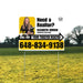 Realtor Yard Signs - Need a Realtor? - White Mustard Yellow Right Arrow with Image and Logo Design YardSigns.com