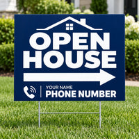 Real Estate - Open House - Navy Minimal YardSigns.com