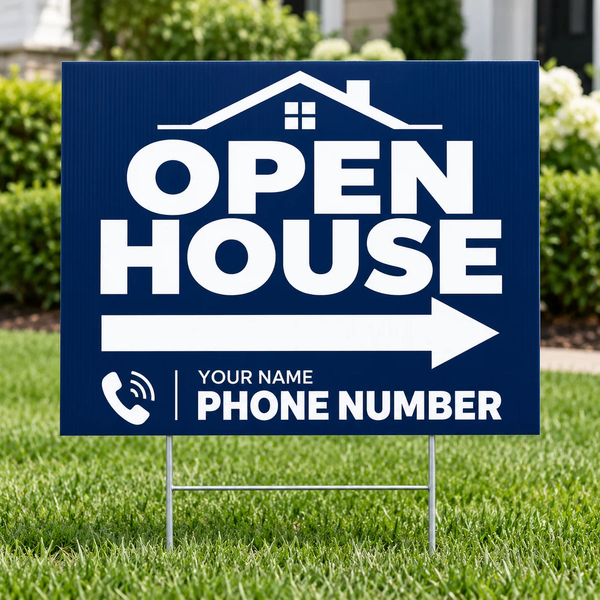 Real Estate - Open House - Navy Minimal YardSigns.com