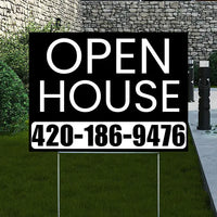 Real Estate - Open House - Simple Black House Design YardSigns.com