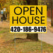 Real Estate - Open House - Plain Mustard Gold White Design YardSigns.com