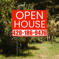 Real Estate - Open House - Simple Chili Red House Design YardSigns.com