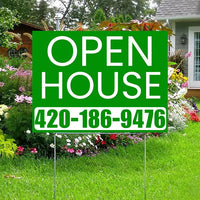 Real Estate - Open House - Simple Green House Design YardSigns.com