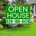 Real Estate - Open House - Plain Green White Design YardSigns.com