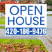 Real Estate - Open House - Plain White Blue Design YardSigns.com
