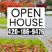 Real Estate - Open House - Plain White Black Design YardSigns.com