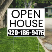 Real Estate - Open House - Simple White Black House Design YardSigns.com