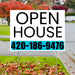 Real Estate - Open House - Plain White Aqua Blue Design YardSigns.com