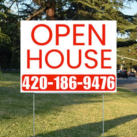 Real Estate - Open House - Simple White Chili Red House Design YardSigns.com