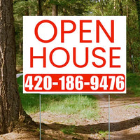 Real Estate - Open House - Plain White Chili Red Design YardSigns.com