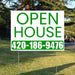 Real Estate - Open House - Plain White Green Design YardSigns.com