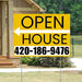 Real Estate - Open House - Plain Mustard Gold White - Left Arrow Design YardSigns.com