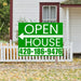 Real Estate - Open House - Plain Green White - Left Arrow Design YardSigns.com