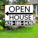 Real Estate - Open House - Plain White Black - Left Arrow Design YardSigns.com
