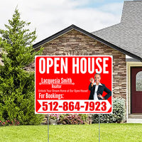 Real Estate - Open House - Plain Realtor Chili Red White Design
