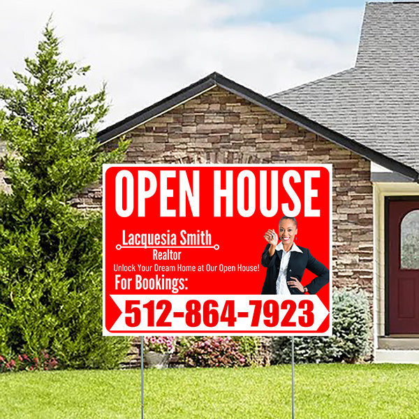 Real Estate - Open House - Plain Realtor Chili Red White Design