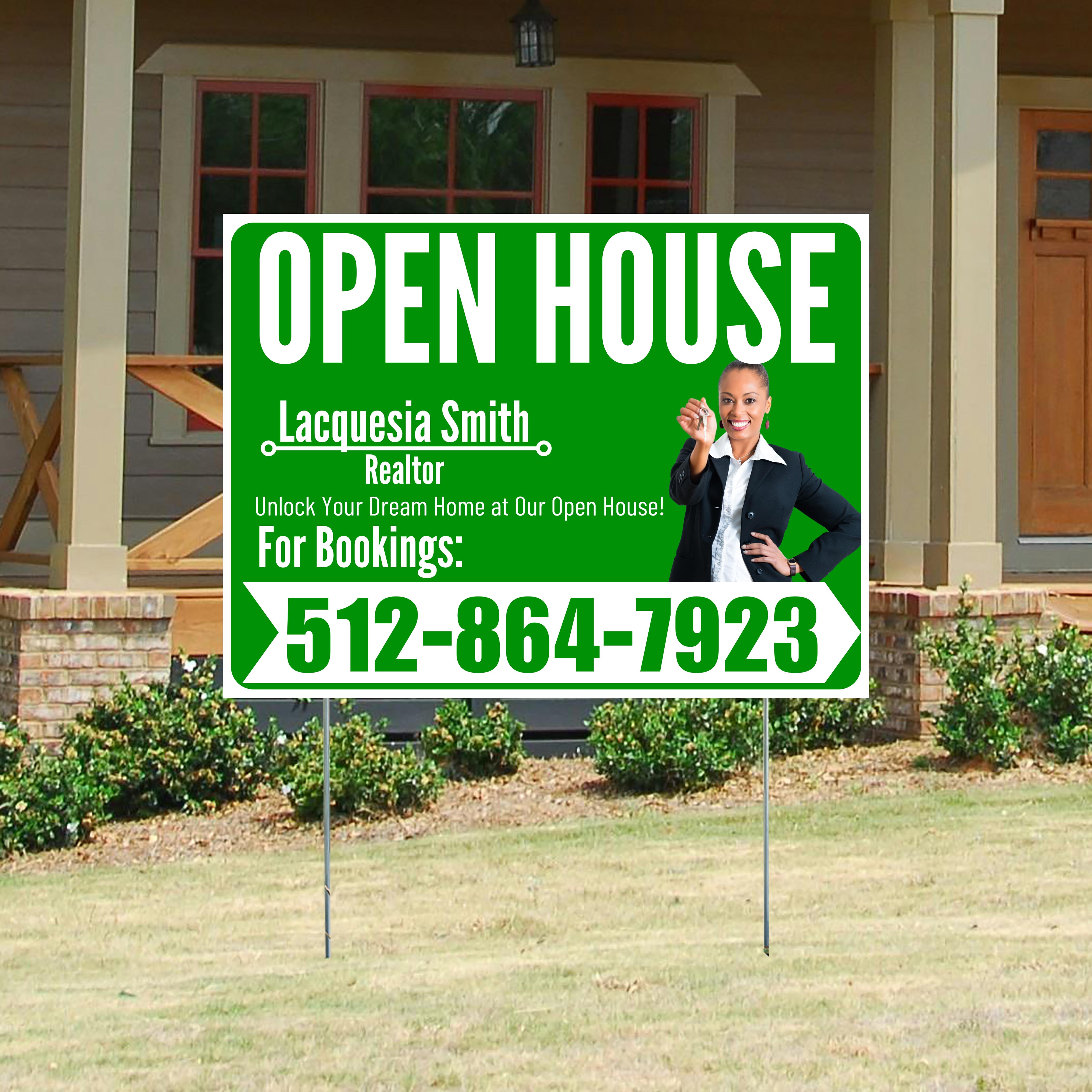 Real Estate - Open House - Plain Realtor Green White Design