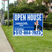 Real Estate - Open House - Plain Realtor Aqua Blue White Design YardSigns.com