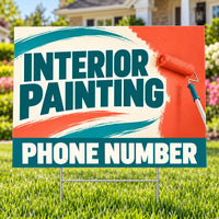 Painters Sign - Interior Painting - Teal YardSigns.com