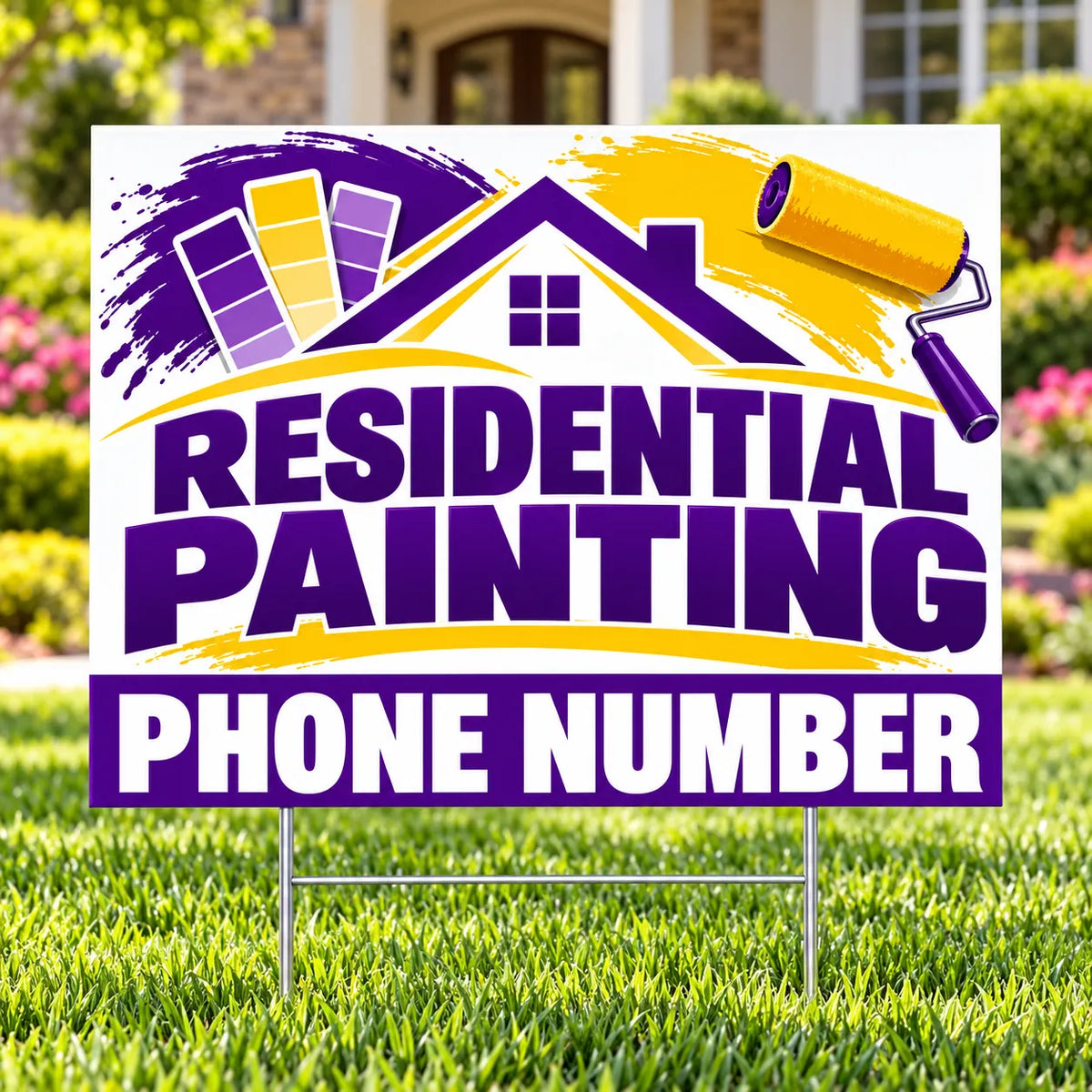 Painters Sign - Residential Painting - Purple YardSigns.com