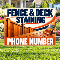 Painters Sign - Fence and Deck Staining - Rust YardSigns.com