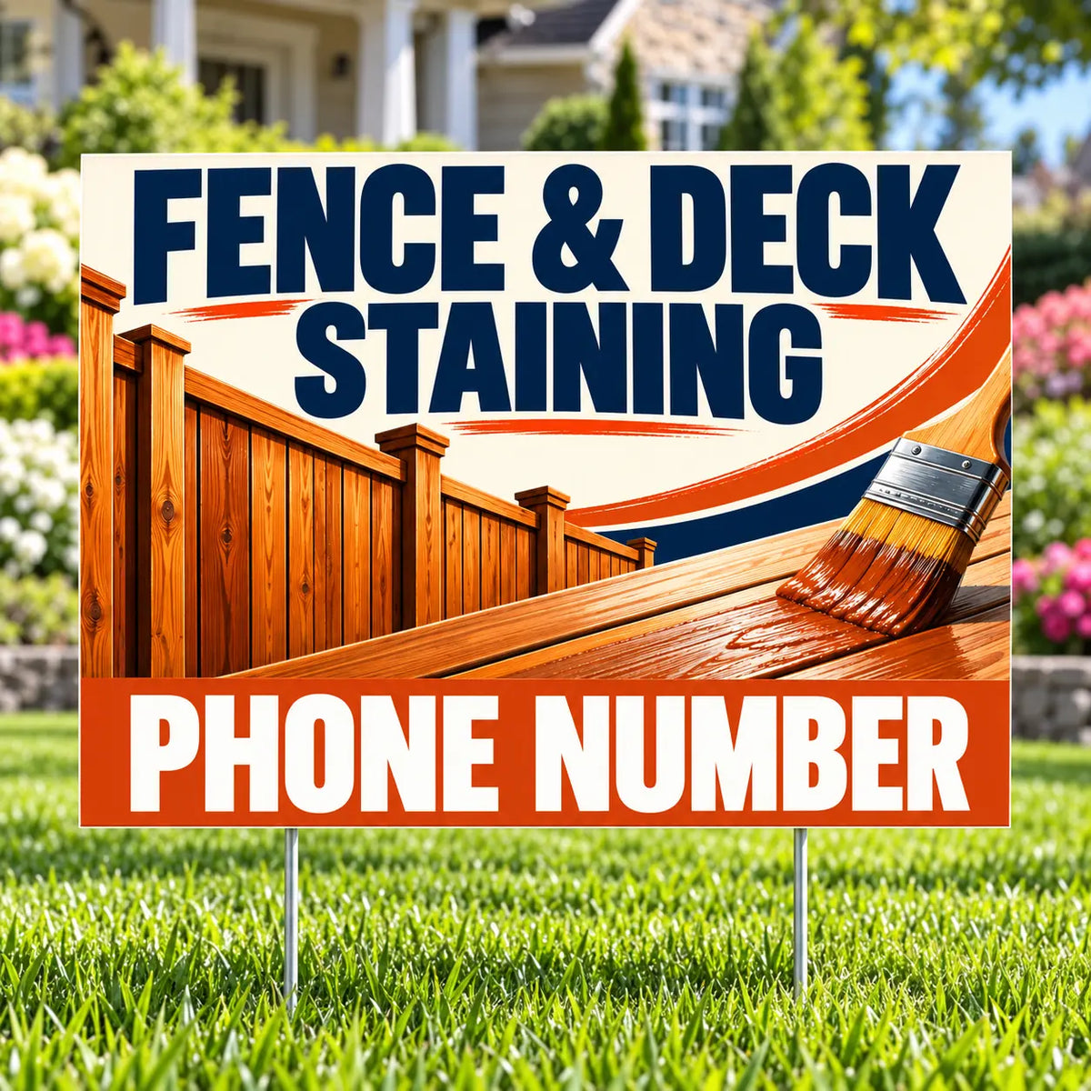 Painters Sign - Fence and Deck Staining - Rust YardSigns.com