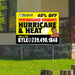 Real estate yard sign advertising 40 percent off performance windows for hurricane and heat by NewSouth Window Solutions, with contact information for Kyle at 239.490.1848.