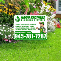 Plumbing Services - Faucet, Sink, Toilet, Bath tub and Shower Installation Repair - Logo - Plain Green White Design - YardSigns.com