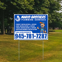 Plumbing Services - Faucet, Sink, Toilet, Bath tub and Shower Installation Repair - Logo - Plain White Blue Design - YardSigns.com