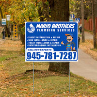 Plumbing Services - Faucet, Sink, Toilet, Bath tub and Shower Installation Repair - Logo - Plain White Blue Design - YardSigns.com
