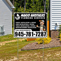 Plumbing Services - Faucet, Sink, Toilet, Bath tub and Shower Installation Repair - Logo - Plain White Black Design - YardSigns.com