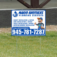 Plumbing Services - Faucet, Sink, Toilet, Bath tub and Shower Installation Repair - Logo - Plain Blue White Design - YardSigns.com