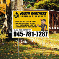Plumbing Services - Faucet, Sink, Toilet, Bath tub and Shower Installation Repair - Logo - Plain White Mustard Gold Design - YardSigns.com