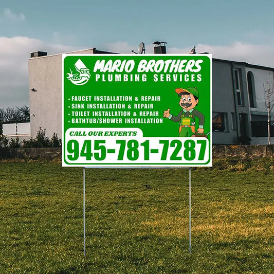 Plumbing Services - Faucet, Sink, Toilet, Bath tub and Shower Installation Repair - Logo - Plain White Green Design - YardSigns.com