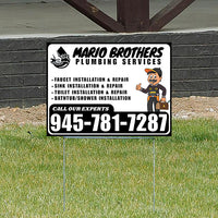 Plumbing Services - Faucet, Sink, Toilet, Bath tub and Shower Installation Repair - Logo - Plain Black White Design - YardSigns.com