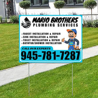 Plumbing Services - Faucet, Sink, Toilet, Bath tub and Shower Installation Repair - Logo - Plain Aqua Blue White Design - YardSigns.com