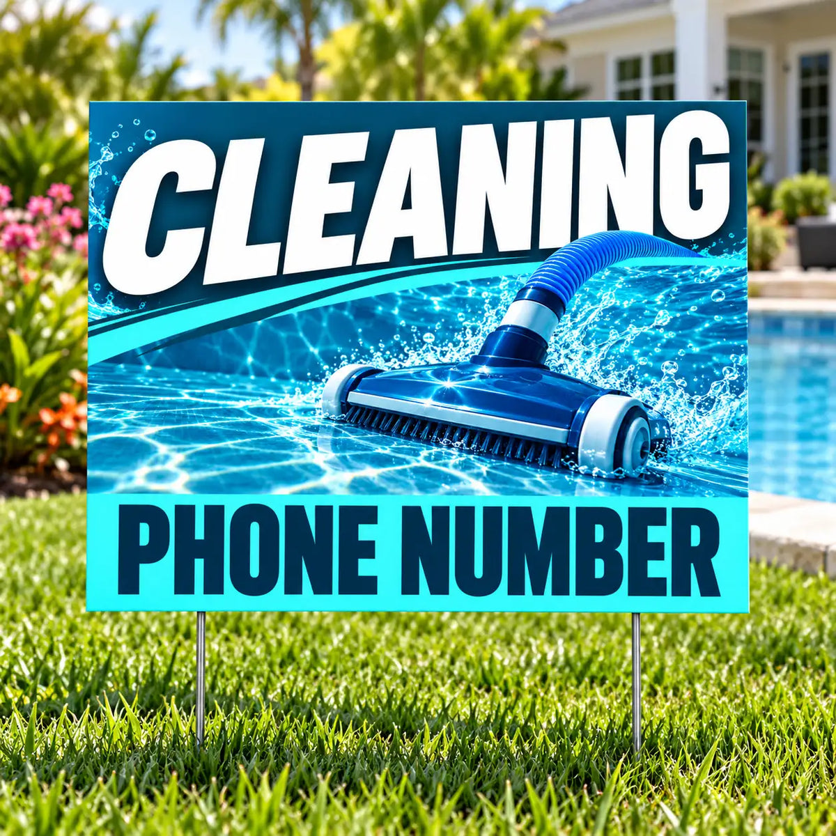 Pool Cleaners - Cleaning - Teal YardSigns.com