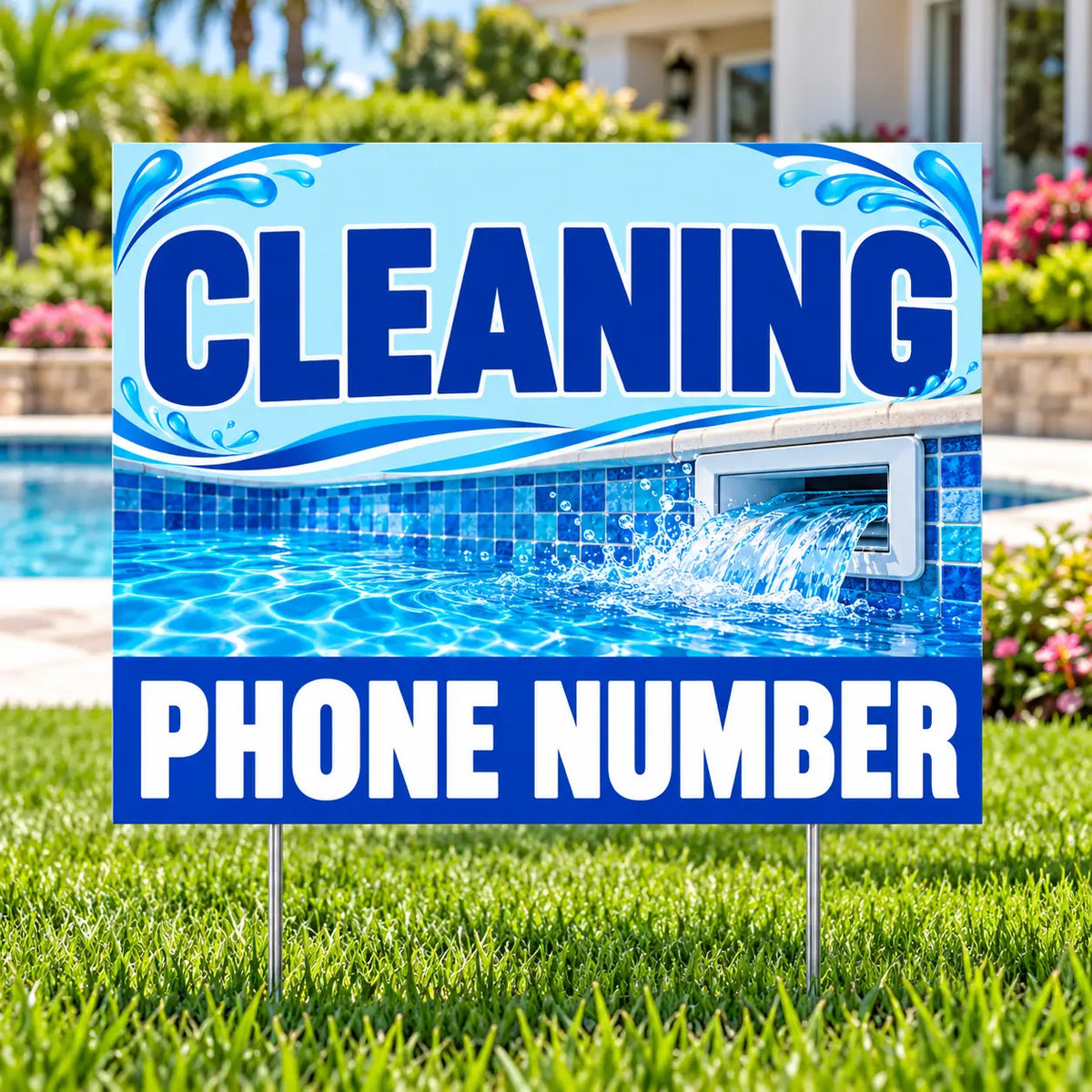 Pool Cleaners - Cleaning - Blue YardSigns.com