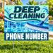 Pool Cleaners - Deep Cleaning - Teal YardSigns.com