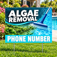 Pool Cleaners - Algae Removal - Teal YardSigns.com