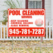 Pool Cleaners - Deep Cleaning Chemical balance Algae Removal with Logo - Chili Red White Design YardSigns.com
