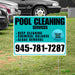 Pool Cleaners - Deep Cleaning Chemical balance Algae Removal with Logo - White Aqua Blue Design YardSigns.com