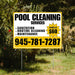 Pool Cleaners - Sanitation Routine Cleaning Maintenance with Price Tag - White Mustard Gold Design YardSigns.com