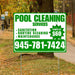 Pool Cleaners - Sanitation Routine Cleaning Maintenance with Price Tag - White Green Design YardSigns.com