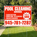 Pool Cleaners - Sanitation Routine Cleaning Maintenance with Price Tag - Chili Red White Design YardSigns.com